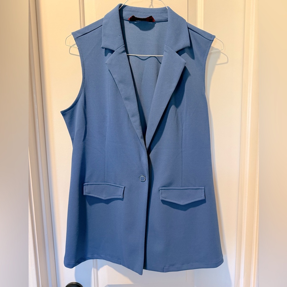 Blue Suit Vest, L, NWOT